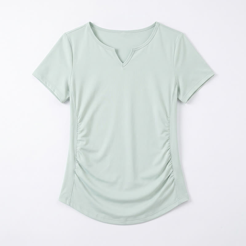 Plusock Plus Size Ruched V Neck Sports Shirt - image 13