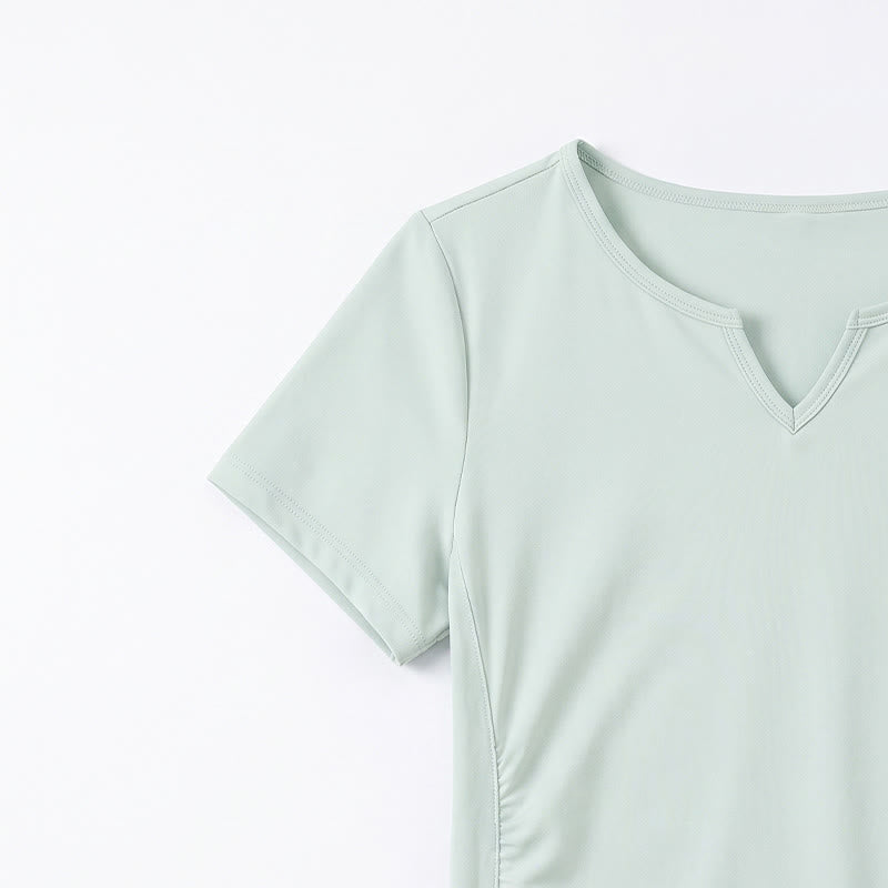 Plusock Plus Size Ruched V Neck Sports Shirt - image 15