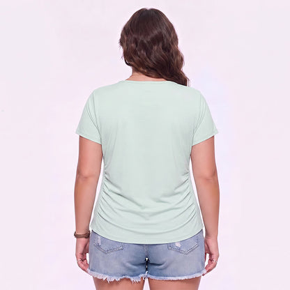 Plusock Plus Size Ruched V Neck Sports Shirt - image 5