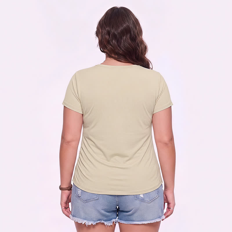 Plusock Plus Size Ruched V Neck Sports Shirt - image 1