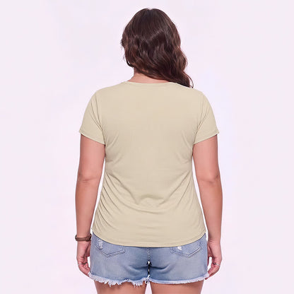 Plusock Plus Size Ruched V Neck Sports Shirt - image 1