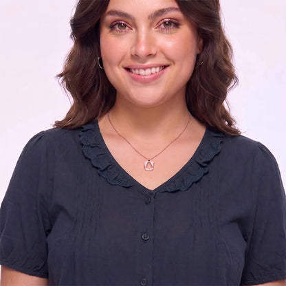 Plusock Ruffled V Neck Button Front Everyday Blouse - image 8