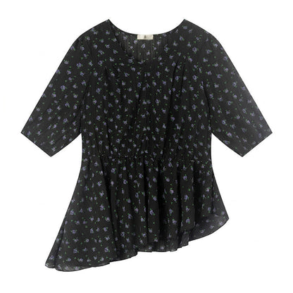 Plusock Plus Size Floral Chiffon Peplum Blouse - image 5