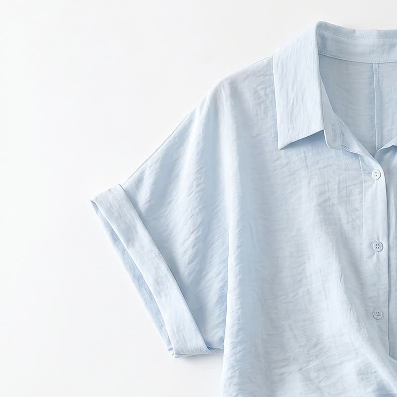 Plusock Breezy Tie Waist Collared Button Up Summer Blouse - image 15