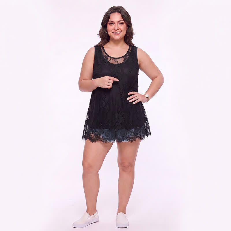 Plusock Plus Size Lace Mesh Blouse - image 2