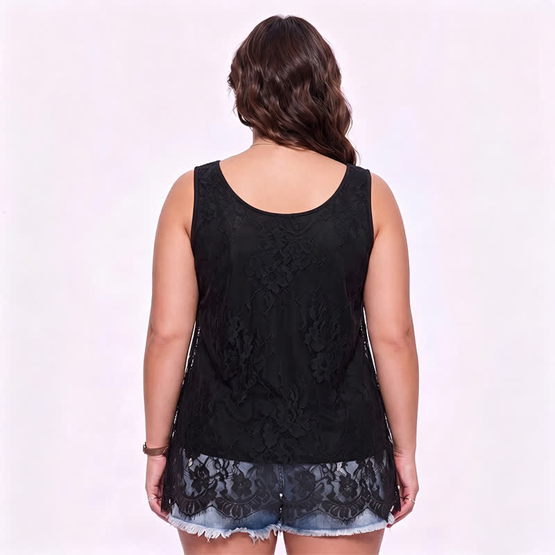 Plusock Plus Size Lace Mesh Blouse - image 1