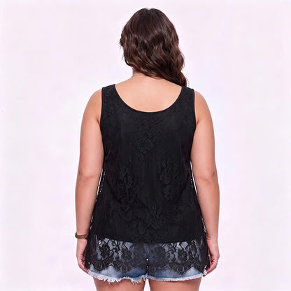 Plusock Plus Size Lace Mesh Blouse - image 1