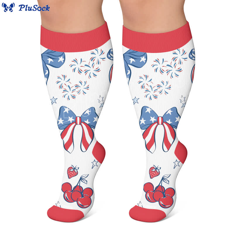 Plusock Plus Size Americana Star Stripe Compression Socks - image 6