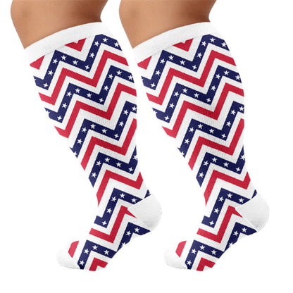Plusock Plus Size Americana Star Stripe Compression Socks - image 8