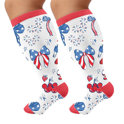 Plusock Plus Size Americana Star Stripe Compression Socks - image 9