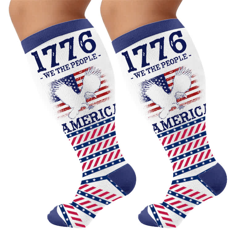 Plusock Plus Size Americana Star Stripe Compression Socks - image 10
