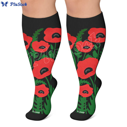 Plusock Plus Size Blooming Flowers Compression Socks - image 6