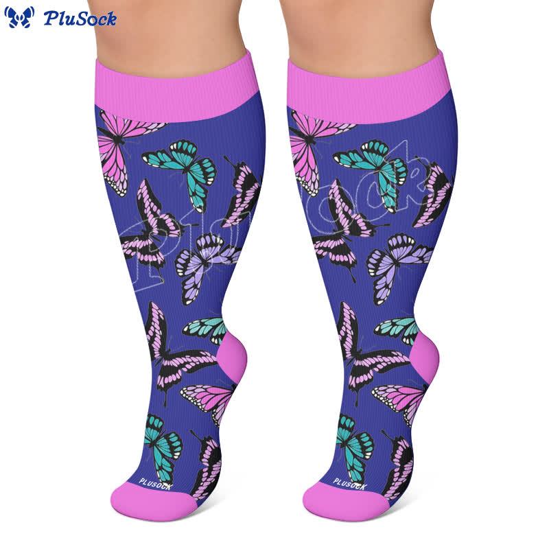 Plusock Plus Size Butterfly Bloom Compression Socks - image 6