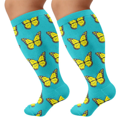 Plusock Plus Size Butterfly Bloom Compression Socks - image 8