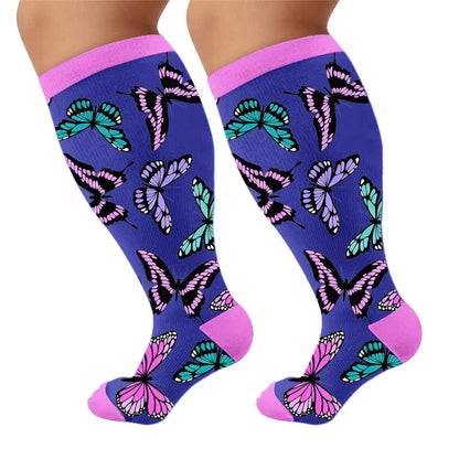 Plusock Plus Size Butterfly Bloom Compression Socks - image 9