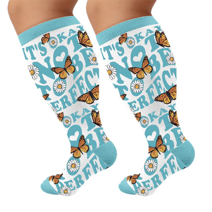 Plusock Plus Size Butterfly Bloom Compression Socks - image 10