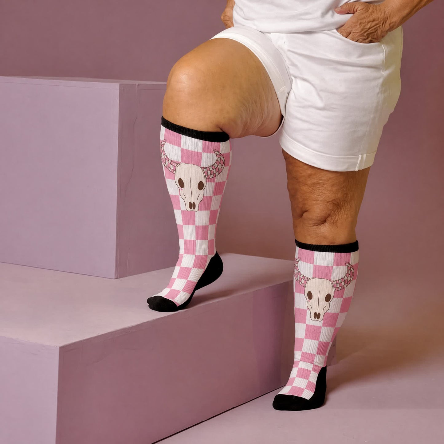 Plusock Plus Size Cherry Skull Compression Socks - Black(1 Pair) - 4XL(1 Pair) - image 3