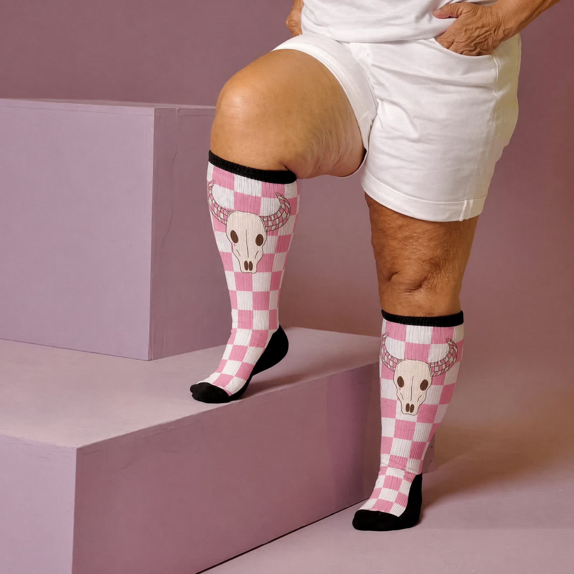 Plusock Plus Size Cherry Skull Compression Socks - Black(1 Pair) - 4XL(1 Pair) - image 3