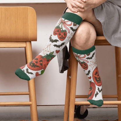 Plusock Plus Size Cherry Skull Compression Socks - Green(1 Pair) - 4XL(1 Pair) - image 2