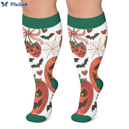 Plusock Plus Size Cherry Skull Compression Socks - image 6