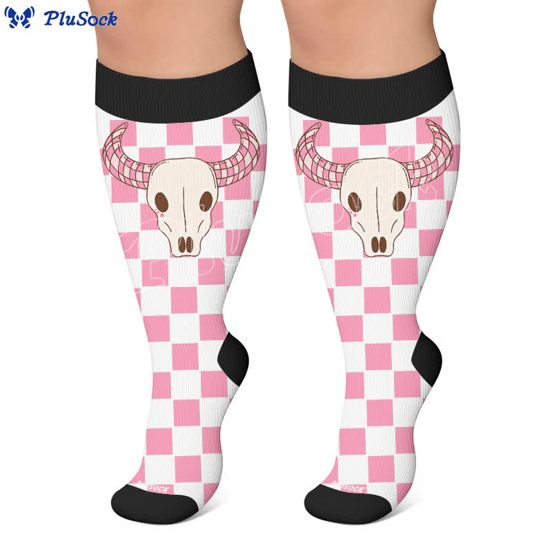 Plusock Plus Size Cherry Skull Compression Socks - image 7