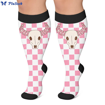 Plusock Plus Size Cherry Skull Compression Socks - image 7