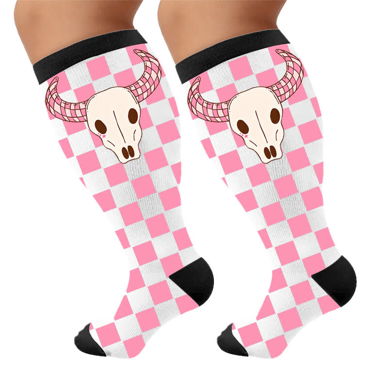Plusock Plus Size Cherry Skull Compression Socks - image 10