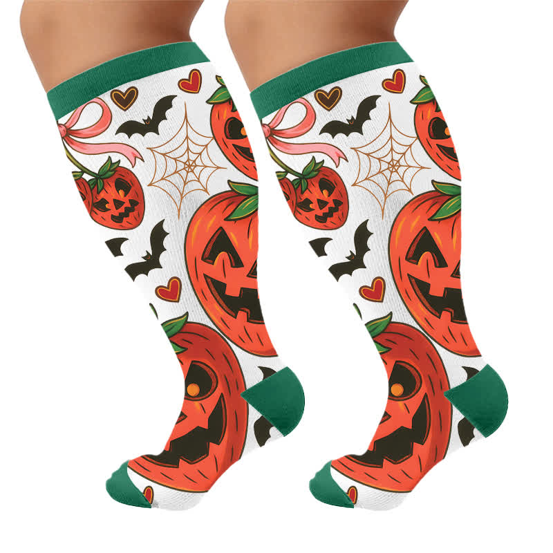 Plusock Plus Size Cherry Skull Compression Socks - image 9