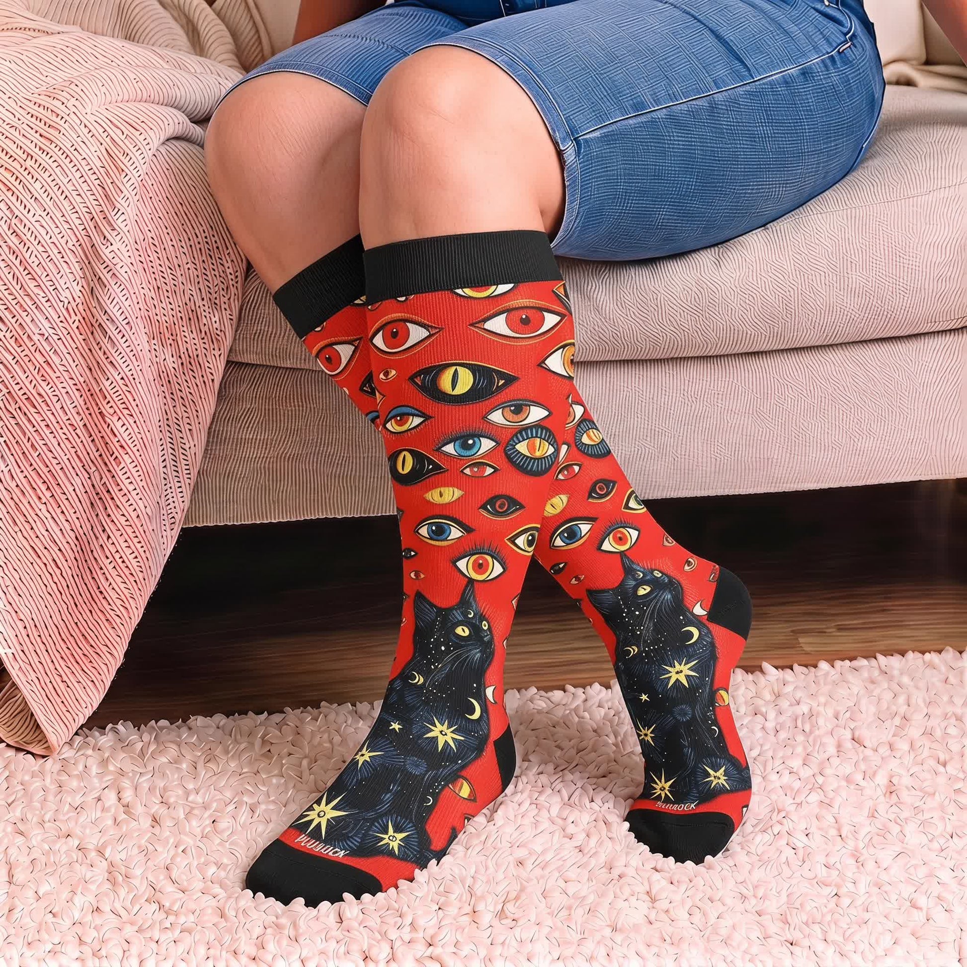Plusock Plus Size Cosmic Eye Compression Socks - image 1