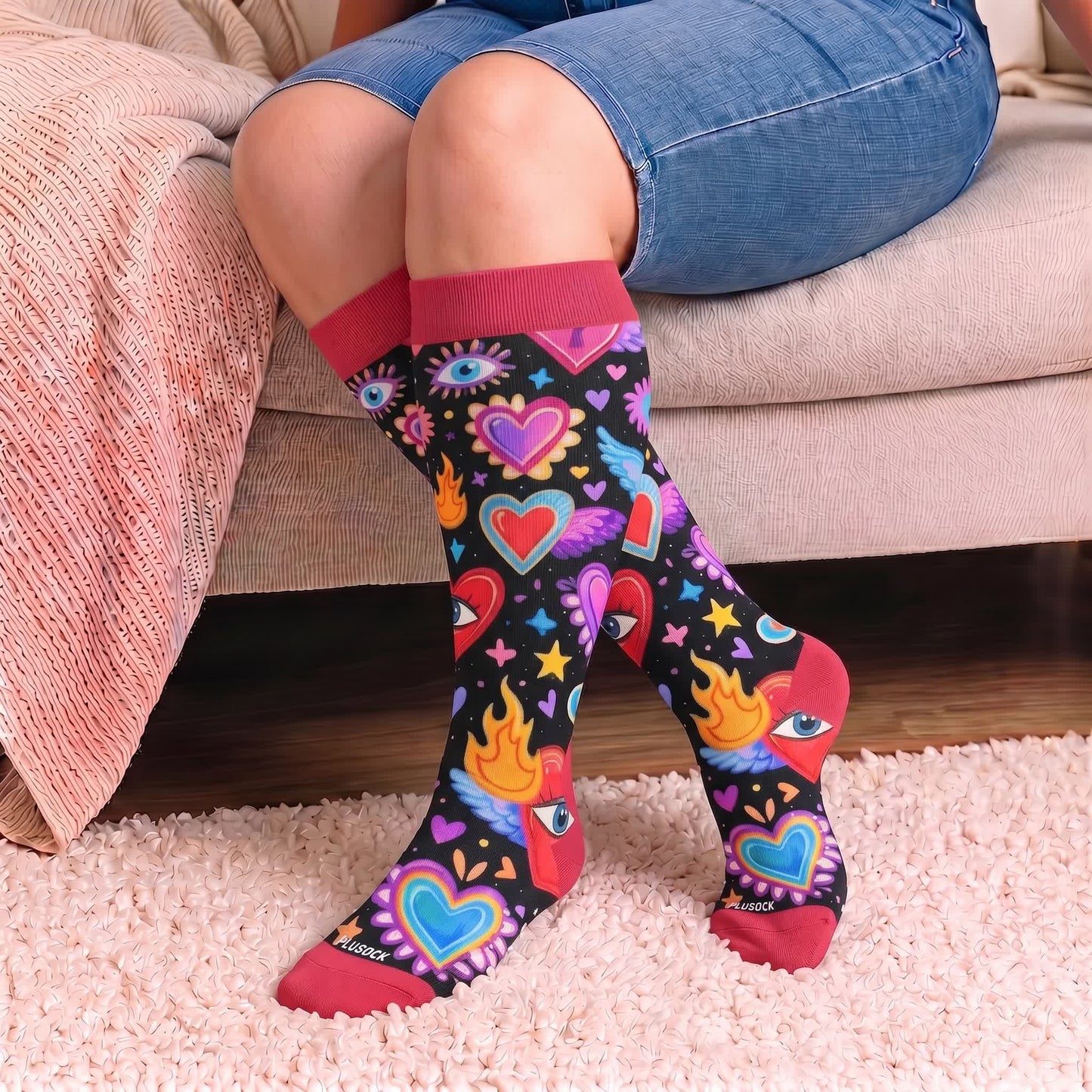 Plusock Plus Size Cosmic Eye Compression Socks - image 3