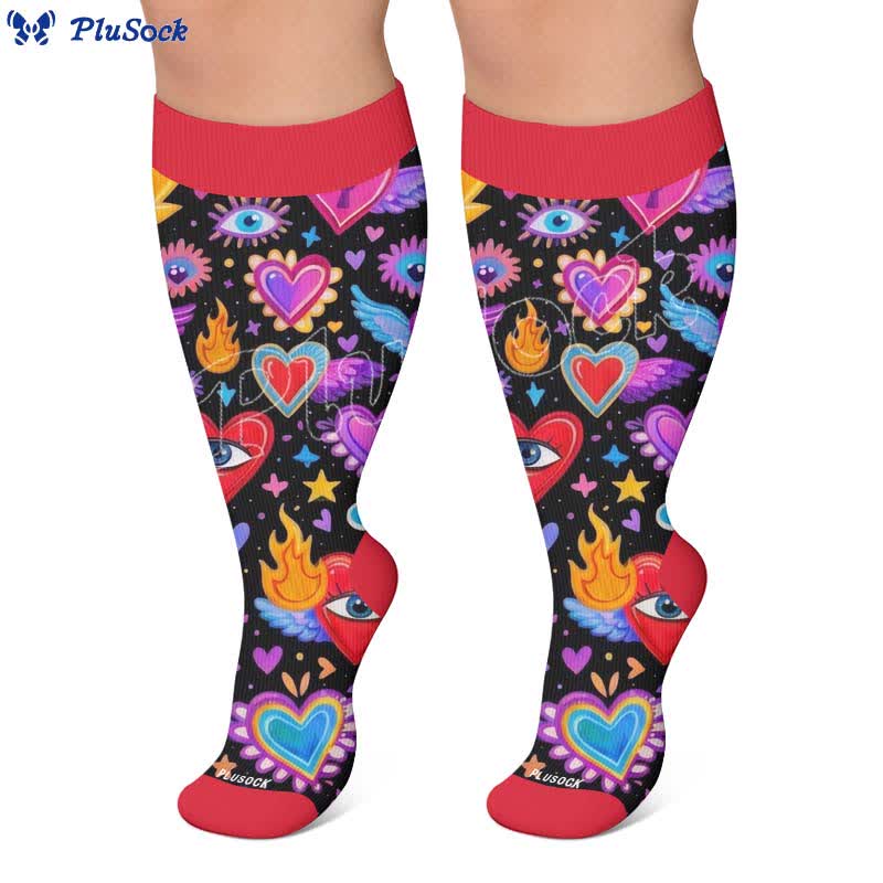 Plusock Plus Size Cosmic Eye Compression Socks - image 7