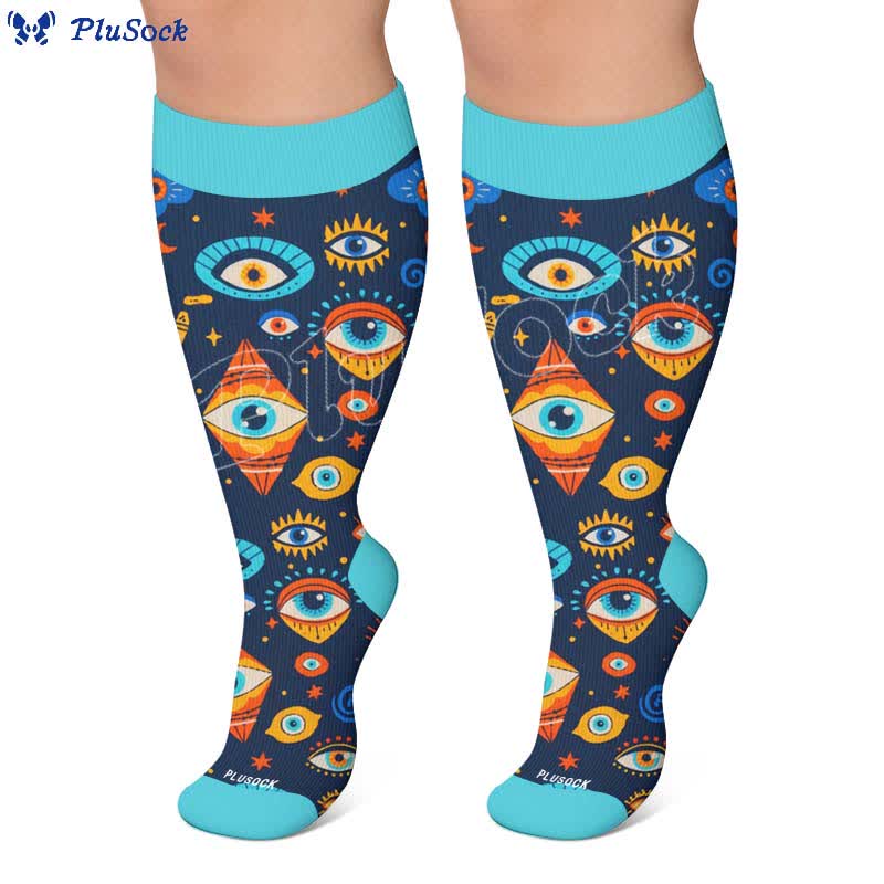 Plusock Plus Size Cosmic Eye Compression Socks - image 6