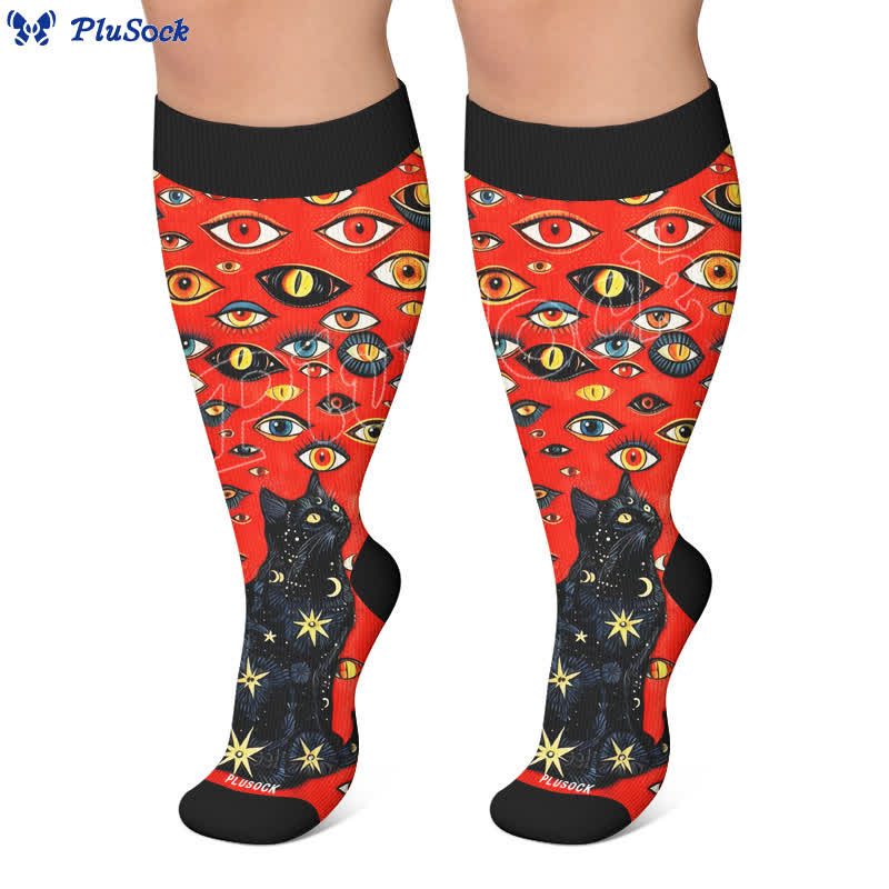 Plusock Plus Size Cosmic Eye Compression Socks - image 5