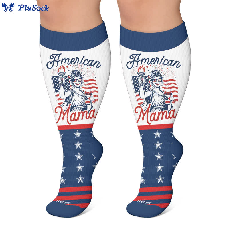 Plusock Plus Size Patriotic Cowgirl Compression Socks - image 7