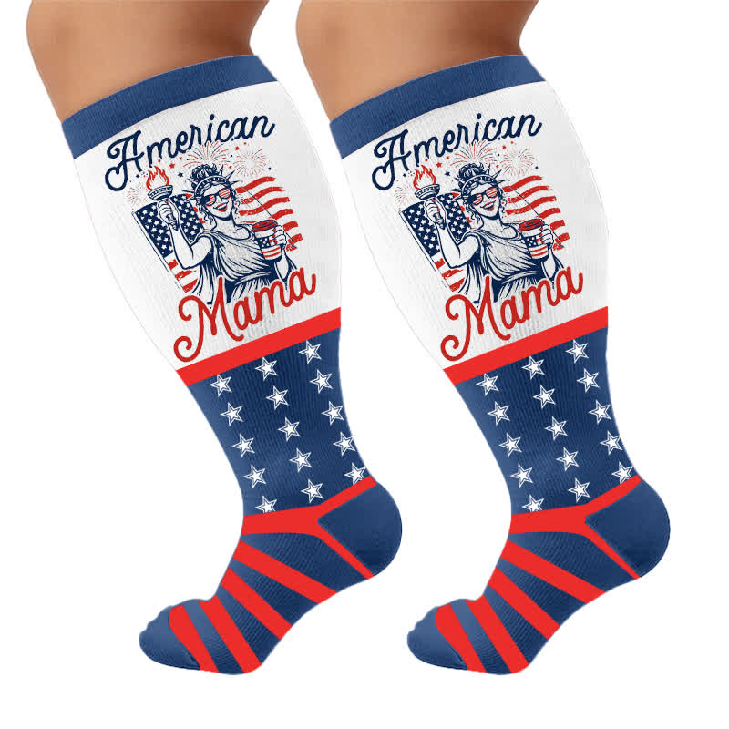 Plusock Plus Size Patriotic Cowgirl Compression Socks - image 10