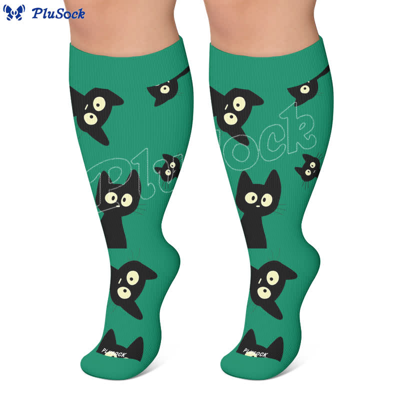 Plusock Plus Size Cat Star Compression Socks - image 5