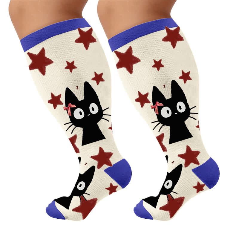 Plusock Plus Size Cat Star Compression Socks - image 9
