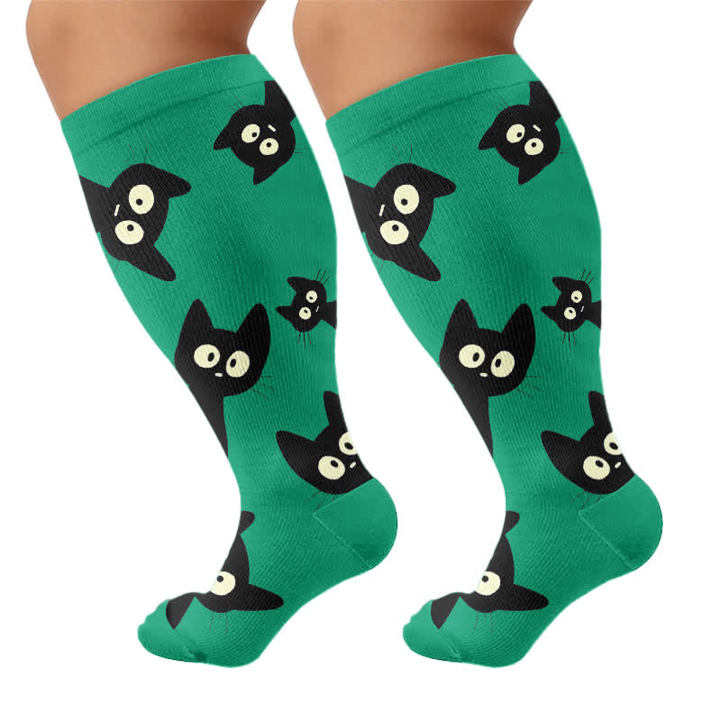 Plusock Plus Size Cat Star Compression Socks - image 8
