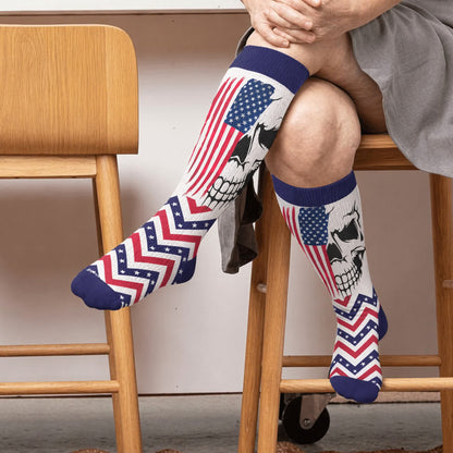 Plusock Plus Size Patriotic Star Stripe Compression Socks - Blue(1 Pair) - 4XL - image 3
