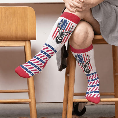 Plusock Plus Size Patriotic Star Stripe Compression Socks - Red(1 Pair) - 4XL - image 2