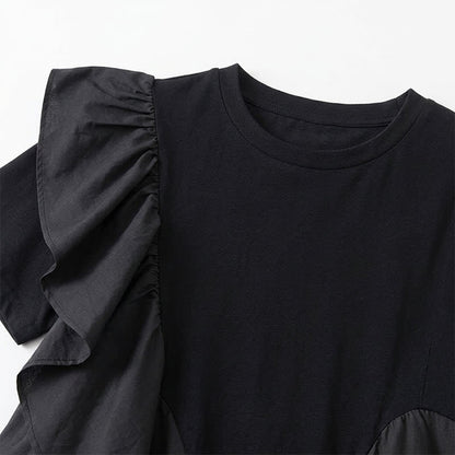 Plusock Asymmetrical Ruffle Detail A-Line Blouse - image 9