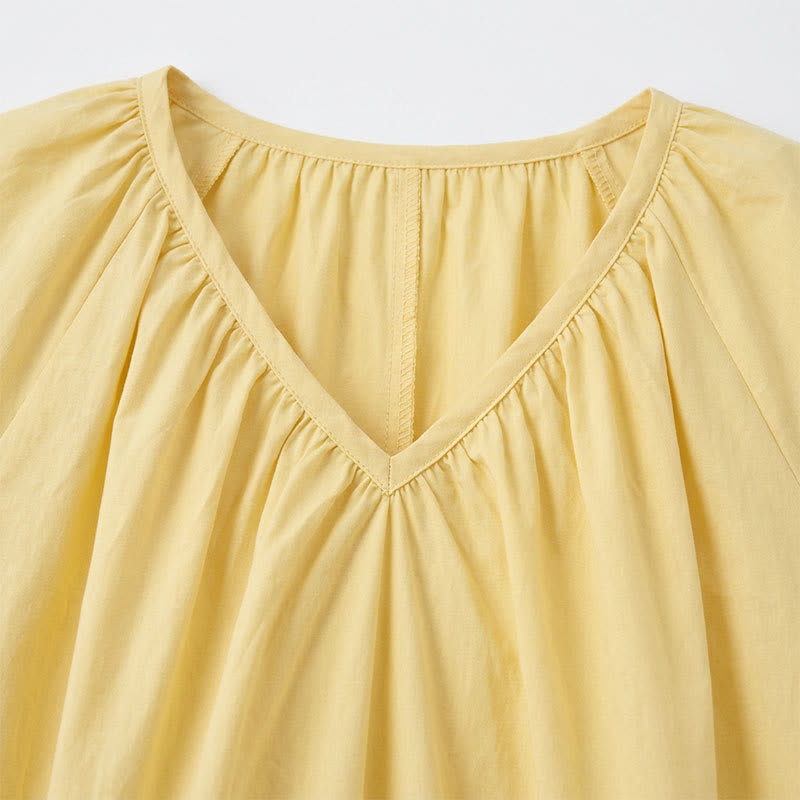 Plusock Plus Size Gathered V Neck Top - image 13