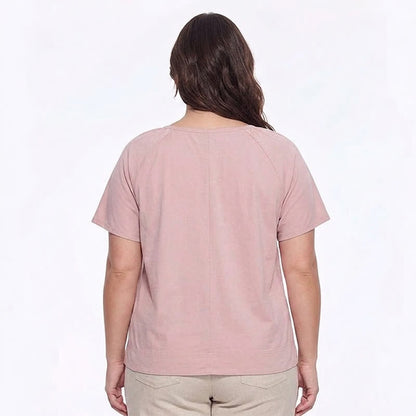 Plusock Plus Size Gathered V Neck Top - image 1
