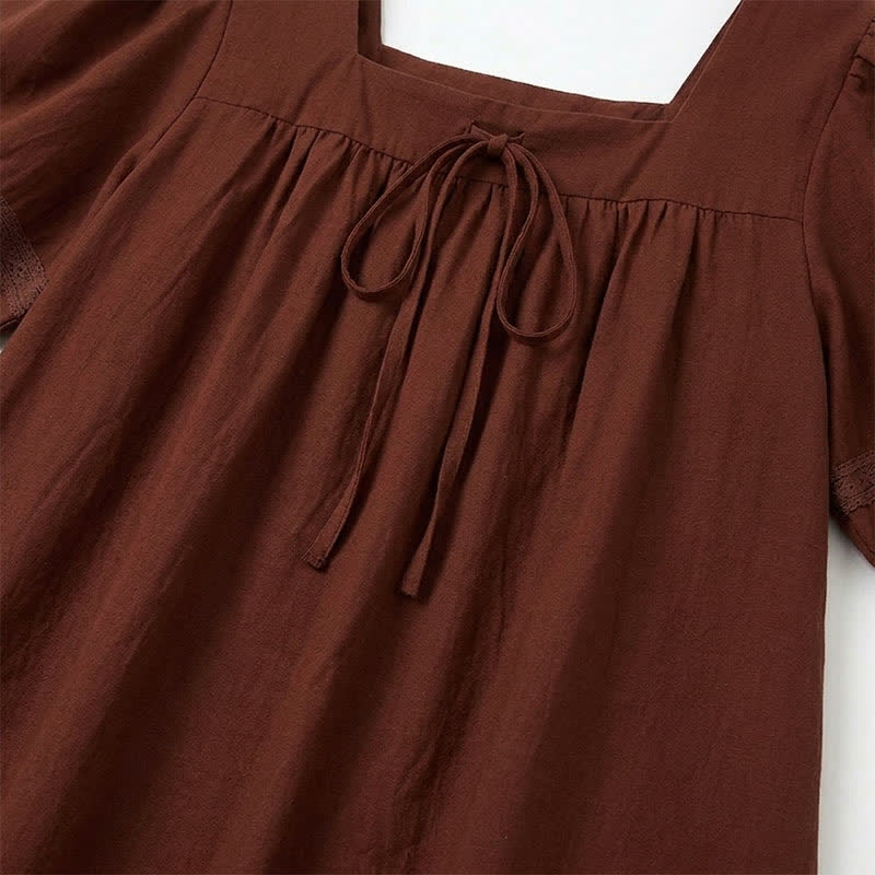 Plusock Plus Size Vintage-inspired Square Neck Blouse - image 14
