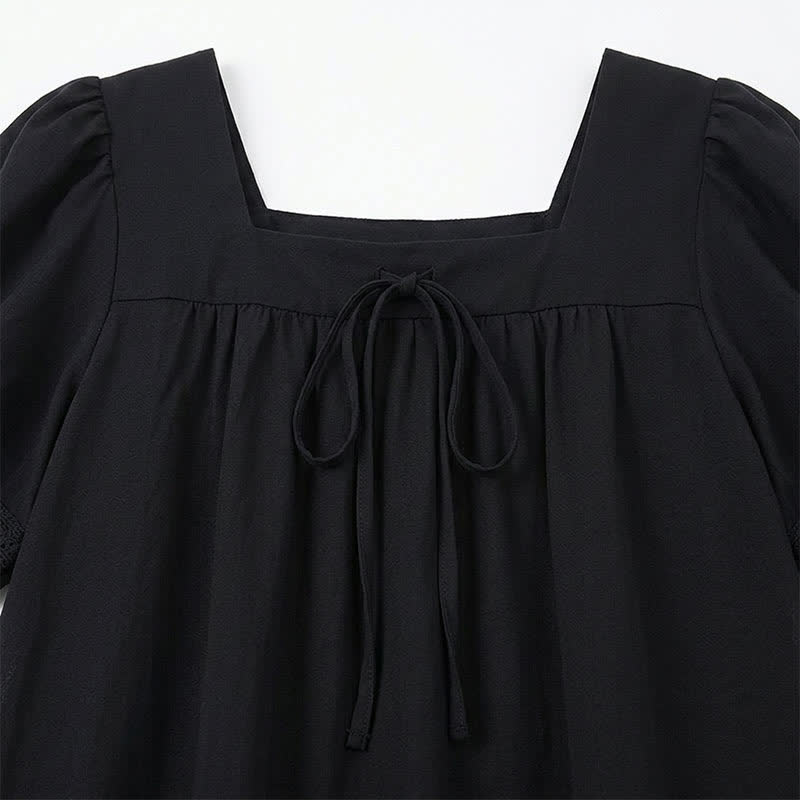 Plusock Plus Size Vintage-inspired Square Neck Blouse - image 13
