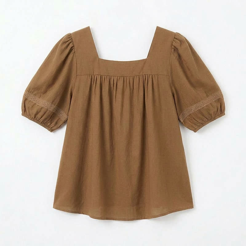 Plusock Plus Size Vintage-inspired Square Neck Blouse - image 12