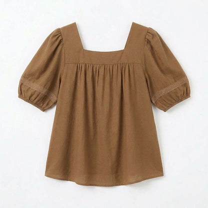 Plusock Plus Size Vintage-inspired Square Neck Blouse - image 12