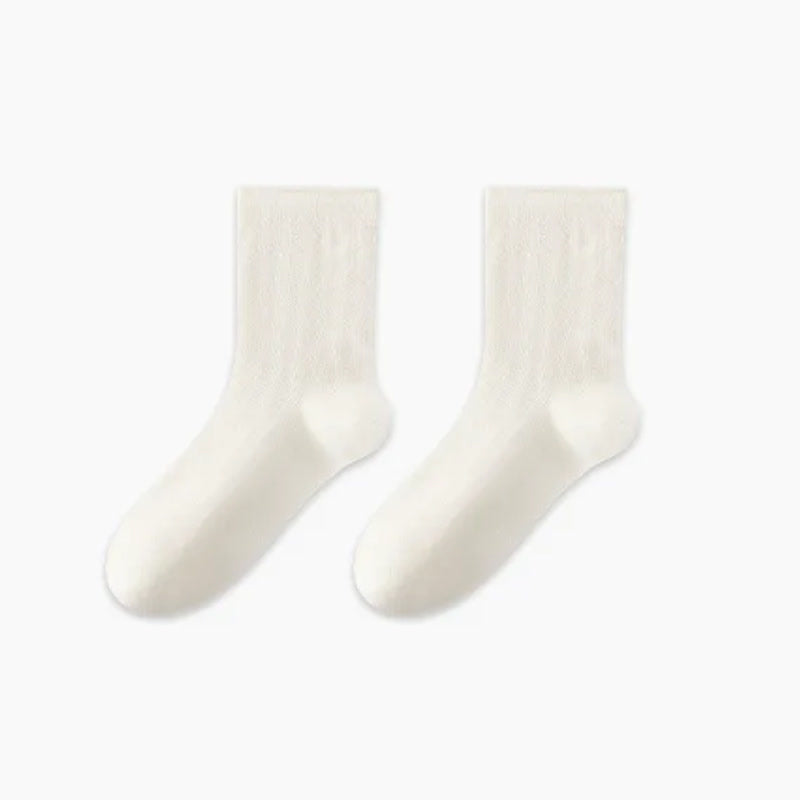 Plusock Soft Ribbed Milk White Quarter Socks(3 Pairs) - White-C - EU36-47(US3-13) - image 6