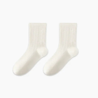 Plusock Soft Ribbed Milk White Quarter Socks(3 Pairs) - White-C - EU36-47(US3-13) - image 6