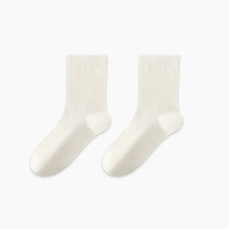 Plusock Soft Ribbed Milk White Quarter Socks(3 Pairs) - White-D - EU36-47(US3-13) - image 7
